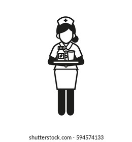 Nurse vector icon. Illustration isolated for graphic and web design.