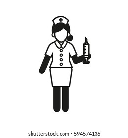 Nurse vector icon. Illustration isolated for graphic and web design.