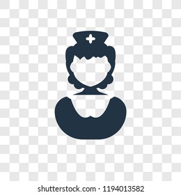 Nurse vector icon isolated on transparent background, Nurse transparency logo concept