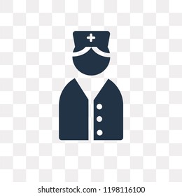 Nurse vector icon isolated on transparent background, Nurse transparency concept can be used web and mobile