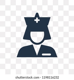 Nurse vector icon isolated on transparent background, Nurse transparency concept can be used web and mobile