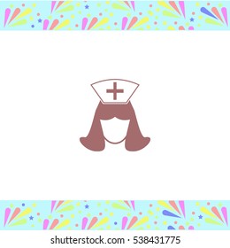 Nurse vector icon on white background. Isolated illustration. Business picture.