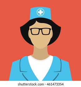 Nurse vector. Icon for web and mobile application. Flat design style.