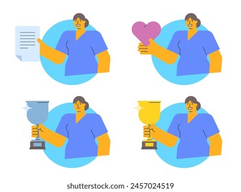 Iconos vectoriales de enfermeras, segunda parte. carácter de Vector