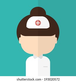 Nurse.  Vector illustration. Background. Trendy flat style.