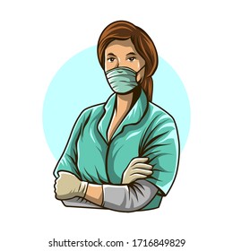 ilustración vectorial de enfermería aislada en fondo blanco