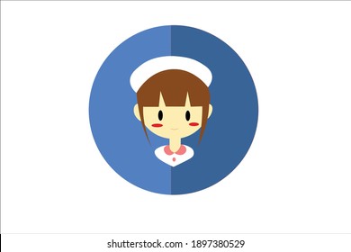 Nurse Vector Illustration with Red Cheeks
