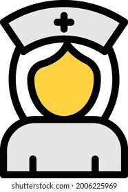 nurse vector line colour icon