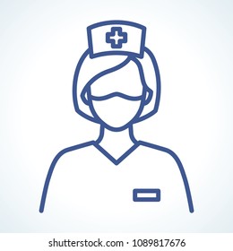 Nurse vector line icon