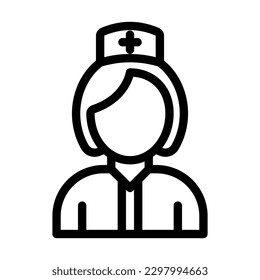 Nurse Vector Line Icon Design