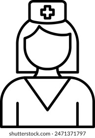 Nurse Vector Line Icon Design