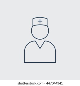 Nurse Vector Line Icon. Eps.-10.