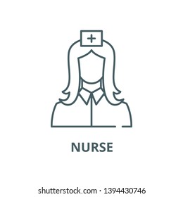 Nurse vector line icon, linear concept, outline sign, symbol