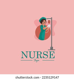 Nurse vector mascot logo template.
