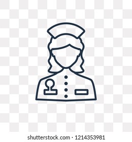 Nurse vector outline icon isolated on transparent background, high quality linear Nurse transparency concept can be used web and mobile
