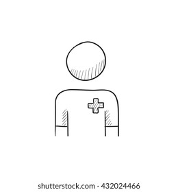 Nurse vector sketch icon isolated on background. Hand drawn Nurse icon. Nurse sketch icon for infographic, website or app.