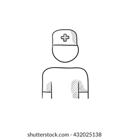 Nurse vector sketch icon isolated on background. Hand drawn Nurse icon. Nurse sketch icon for infographic, website or app.