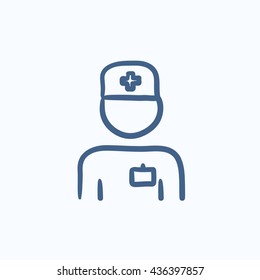 Nurse vector sketch icon isolated on background. Hand drawn Nurse icon. Nurse sketch icon for infographic, website or app.