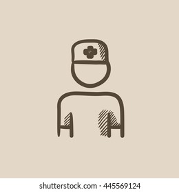 Nurse vector sketch icon isolated on background. Hand drawn Nurse icon. Nurse sketch icon for infographic, website or app.