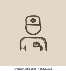 Nurse vector sketch icon isolated on background. Hand drawn Nurse icon. Nurse sketch icon for infographic, website or app.