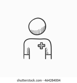 Nurse vector sketch icon isolated on background. Hand drawn Nurse icon. Nurse sketch icon for infographic, website or app.