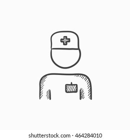 Nurse vector sketch icon isolated on background. Hand drawn Nurse icon. Nurse sketch icon for infographic, website or app.