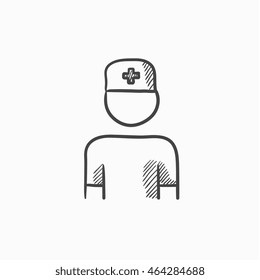 Nurse vector sketch icon isolated on background. Hand drawn Nurse icon. Nurse sketch icon for infographic, website or app.