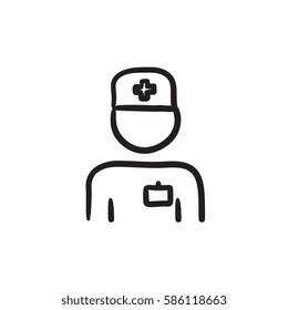 Nurse vector sketch icon isolated on background. Hand drawn Nurse icon. Nurse sketch icon for infographic, website or app.