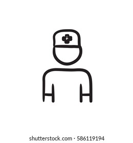 Nurse vector sketch icon isolated on background. Hand drawn Nurse icon. Nurse sketch icon for infographic, website or app.