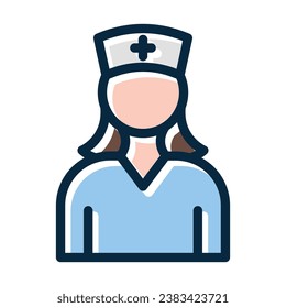 Nurse Vector Thick Line Filled Dark Colors Icons For Personal And Commercial Use.
