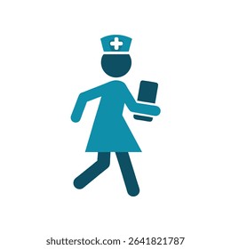 Nurse Walking Confidently with Medical Chart