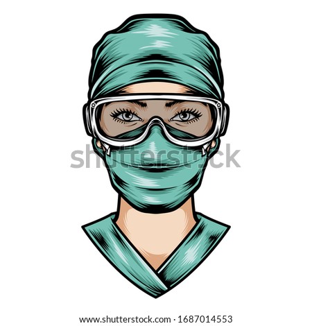 nurse wear surgery uniform vector