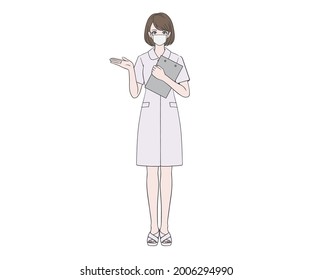 A nurse wearing a mask to guide you