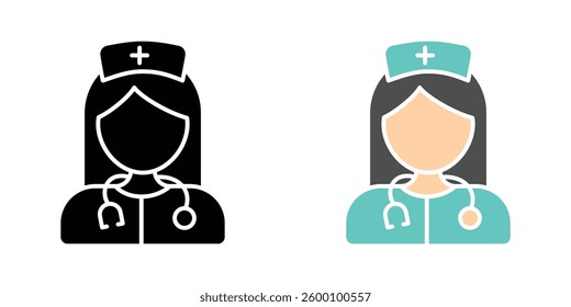 nurse web vector icons set