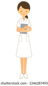 A nurse who closes her eyes