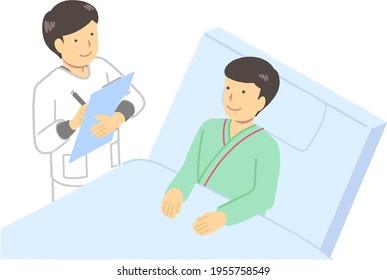 A nurse who examines a patient