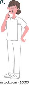 nurse woman emotion gesture illustration