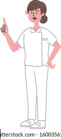 nurse woman emotion gesture illustration