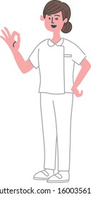 nurse woman emotion gesture illustration