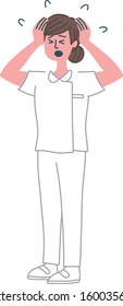 nurse woman emotion gesture illustration