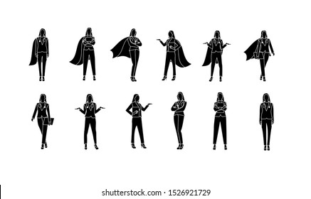 nurse woman hero black silhouette illustration
