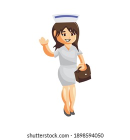 Nurse Woman hospital character clothes healthcare mascot Bring Bag