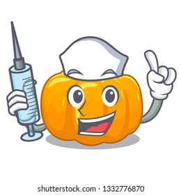 Nurse yellow pumpkin in the cartoon shape