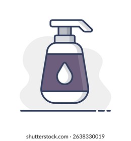 Nursery baby lotion bottle isolated vector icon. Graph symbol for children and newborn babies web site and apps design, logo, app, UI
