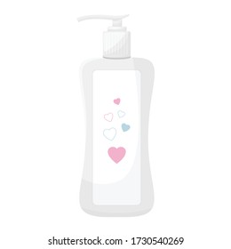 Nursery baby lotion bottle. Vector illustration.