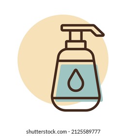 Nursery baby lotion bottle vector icon. Graph symbol for children and newborn babies web site and apps design, logo, app, UI