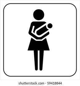 Nursery baby and mother concept. Breastfeeding icon, vector
Isolated on white