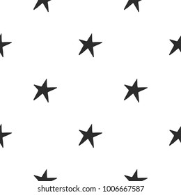 Nursery birthday seamless pattern in scandinavian style. Monochrome vector illustration.