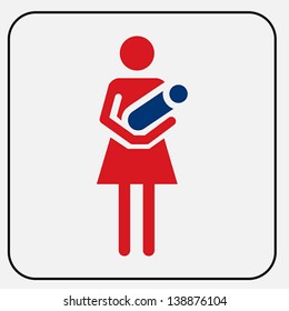 Nursery breastfeeding mother with baby in arms flat icon, vector
Isolated on white