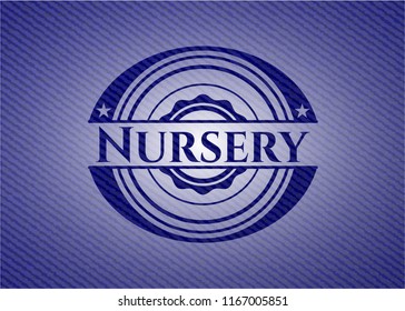 Nursery emblem with jean texture